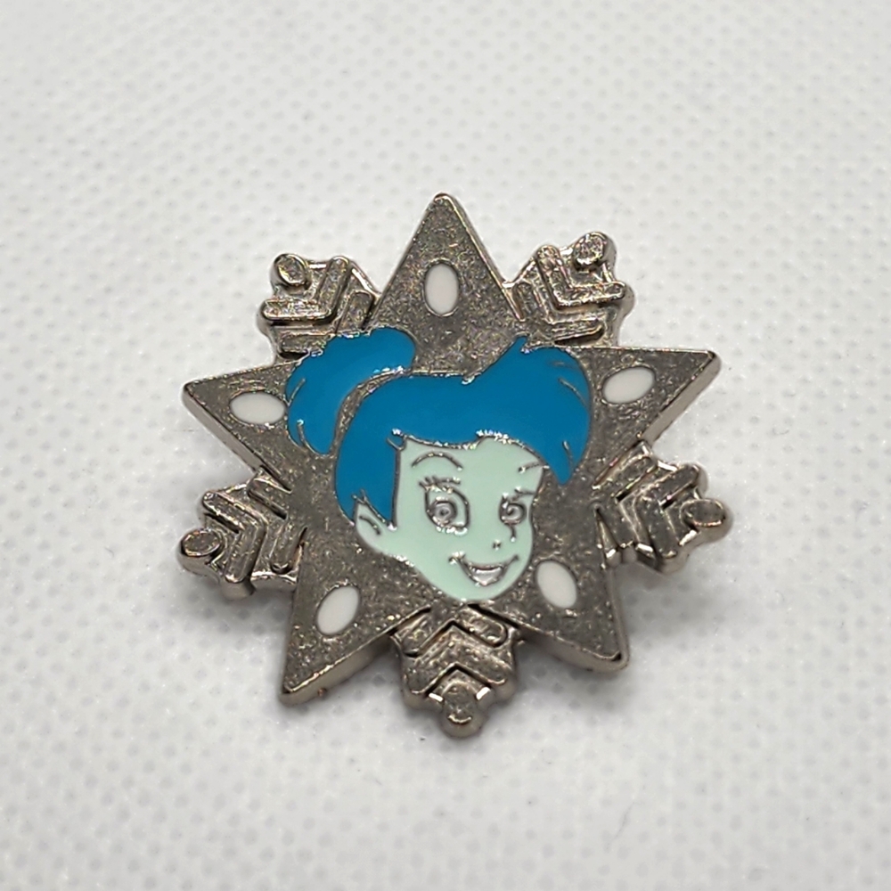 🌺 5/$25 Disney Tinkerbell Silver and Blue Snowflake Trading‎ Pin